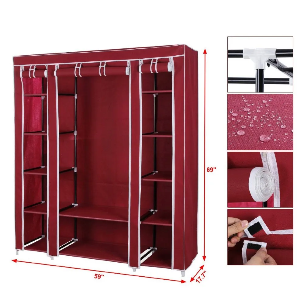 Clothes Closet Non Woven Fabric Wardrober With Shelves Buy