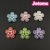 25mm 6 Color Cute Little Flower Rhinestone Silver Plated Button Wedding Brooch Boququet For Wedding Invitation Card Decoration