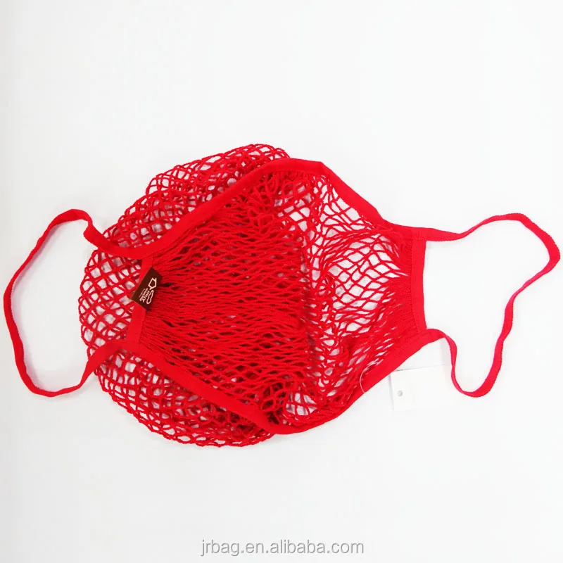 Eco Red Net Style 100% Cotton Mesh Bag For Market Fruit Packing