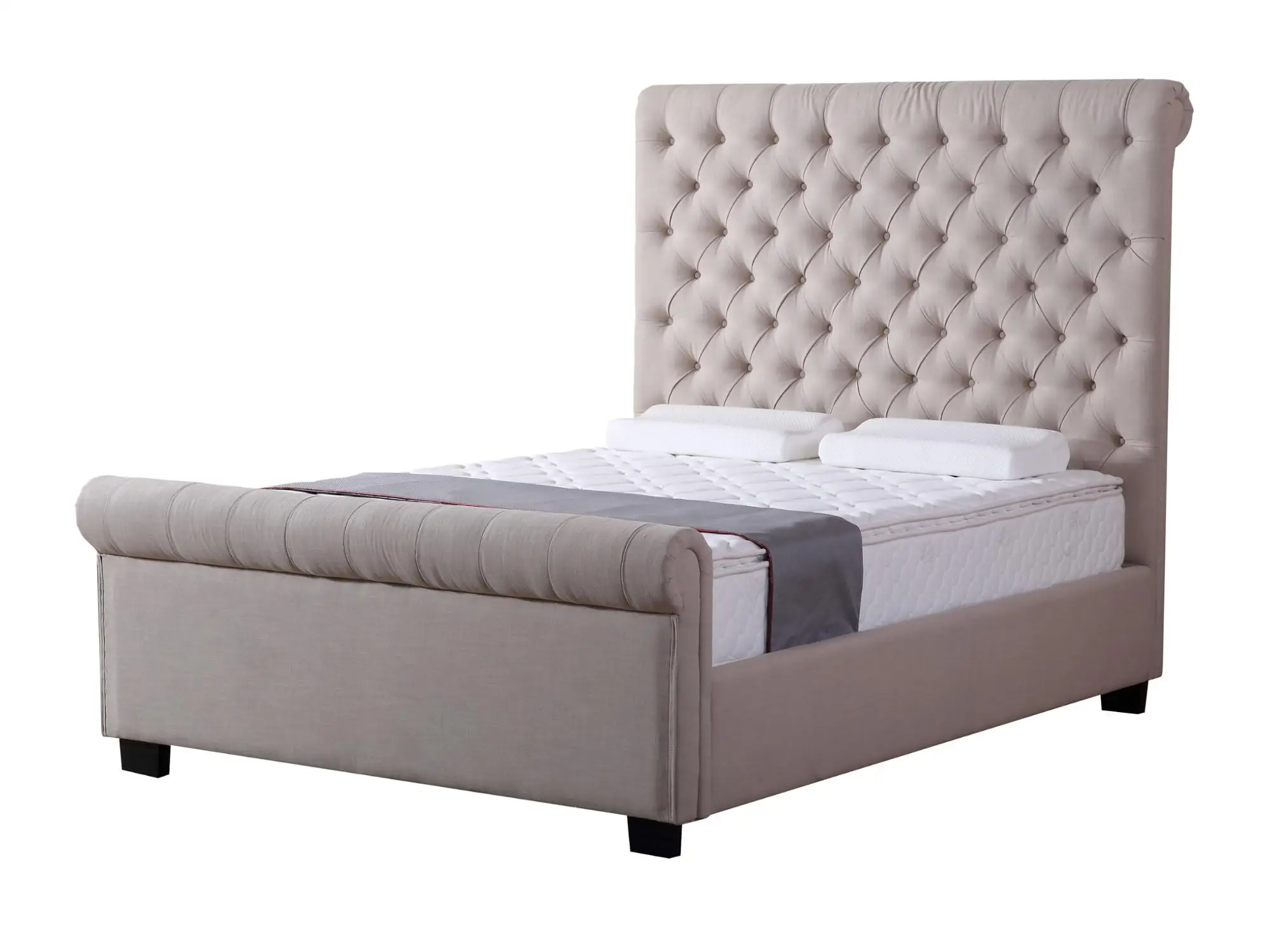 Plastic Feet Super King Size Mattress Bed For Bedroom Furniture Set