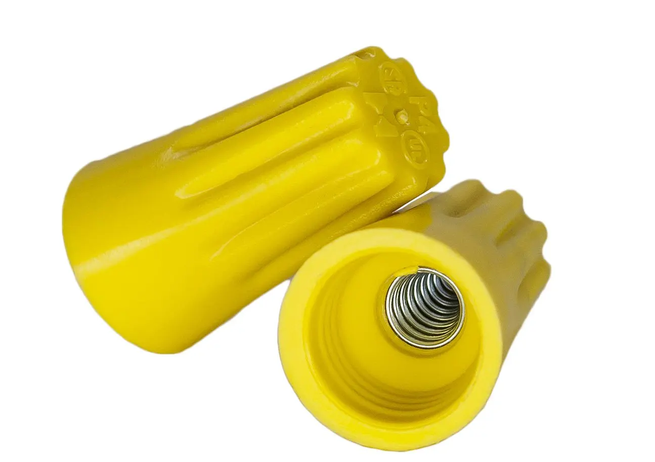 Easy Twist-On Ribbed Cap 200 PCS Yellow Winged Wire Connectors UL Listed and CSA Certified
