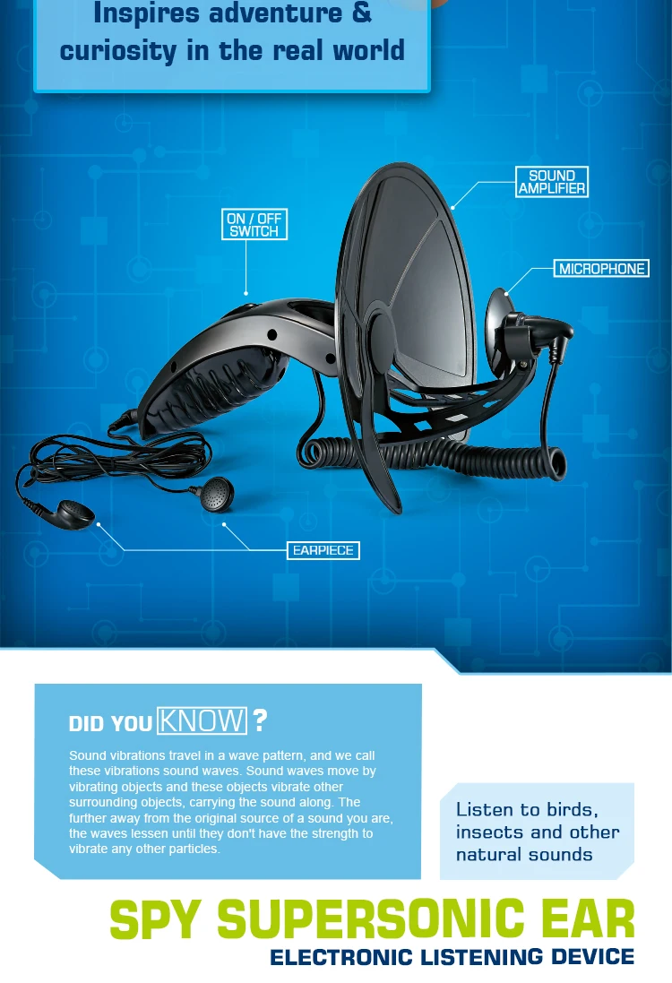 Kids Spy Gear Hand Hold Listening Device Boy Toy Spy Kit For Kids