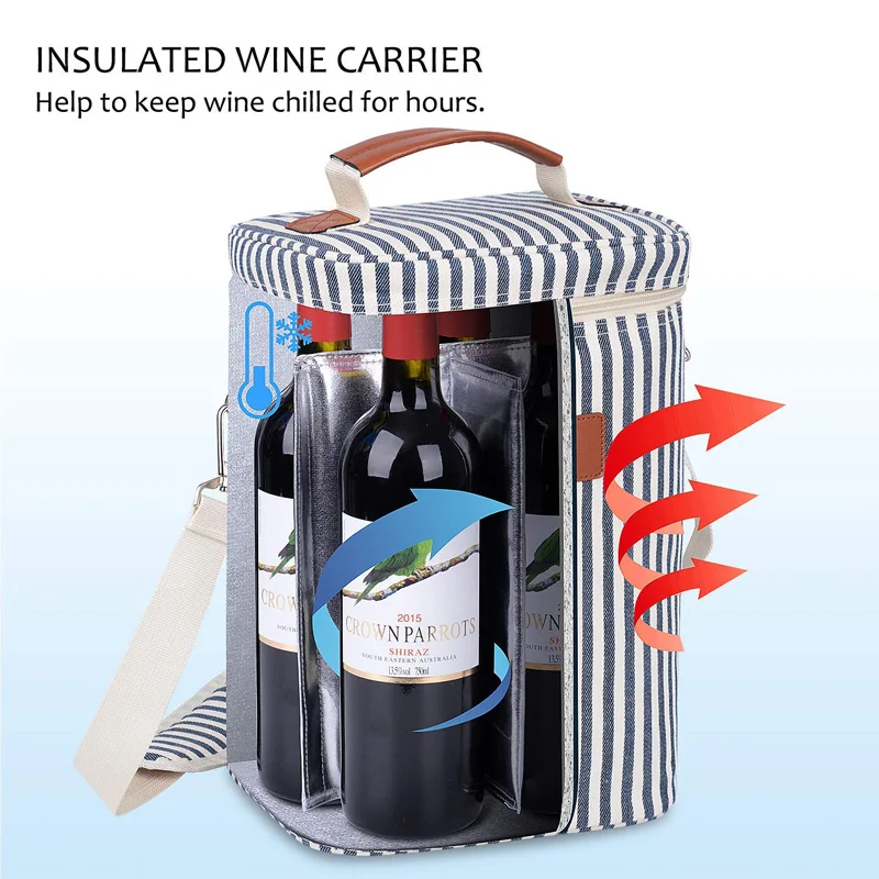 insulated wine bag carrier