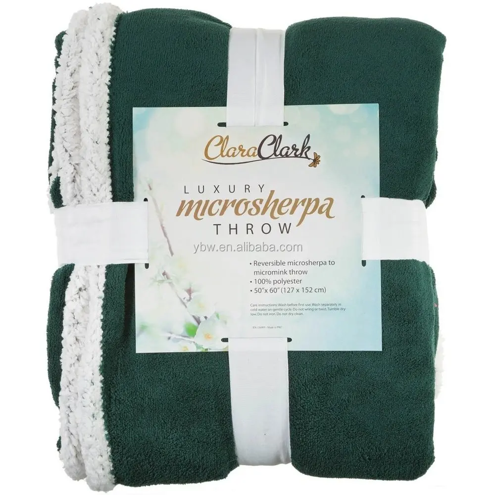 Ribbon With Insert Card Packing Hunter Green Color Double Ply Sherpa