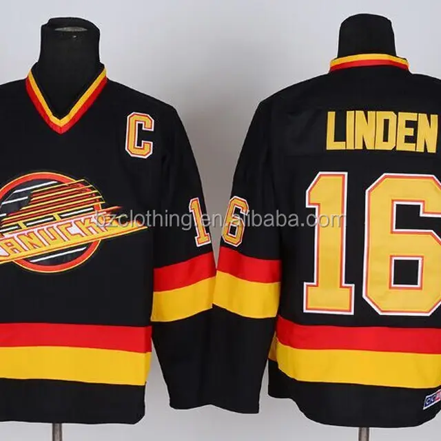 Trevor Linden #16 Vancouver Canucks Black Ice Hockey Jersey