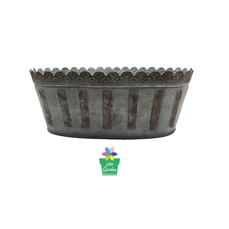 Retro Metal Flower Pot Herb Pot Antique Flower Pots Balcony Plant