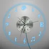 Musical Notes Acrylic Wall Clock Colorful LED Lighting Music Theme Decorative Wall Clocks 3D Watch 7Color Changing