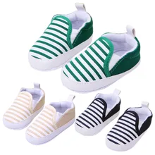 2015 Hot Sale 1 Pair 3 Colors 3-13M Kids Baby Soft Bottom Walking Shoes Boy Girl Striped Anti-Slip Sneakers with Free Shipping