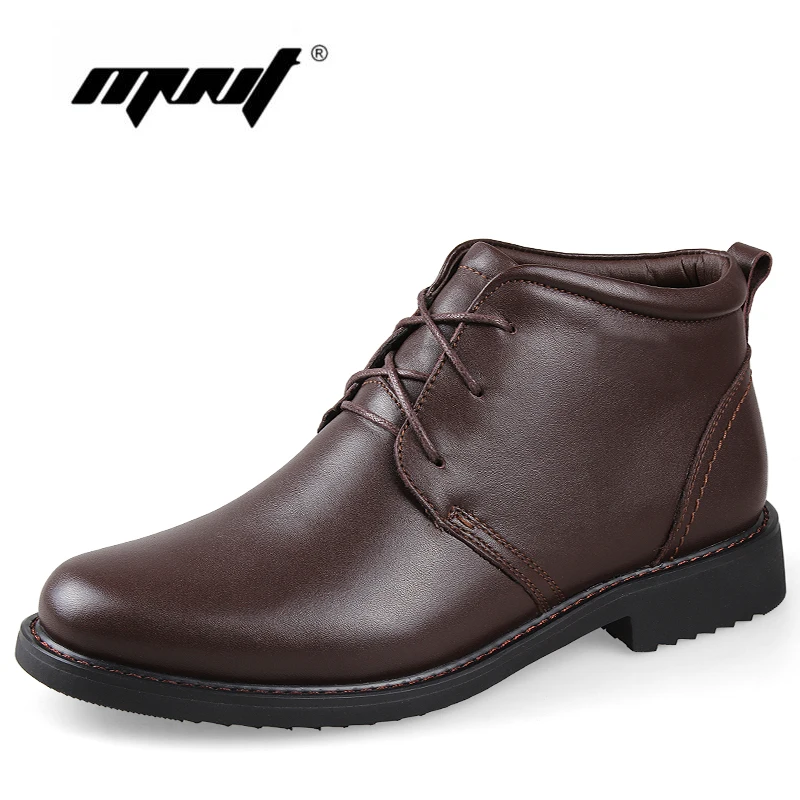 Genuine Leather warm waterproof men boots,Top quality