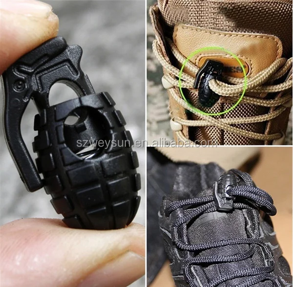 10PCS Rope Grenade Clamp Cord Lock Stopper for Paracord Shoe Lace Buckle Clip 