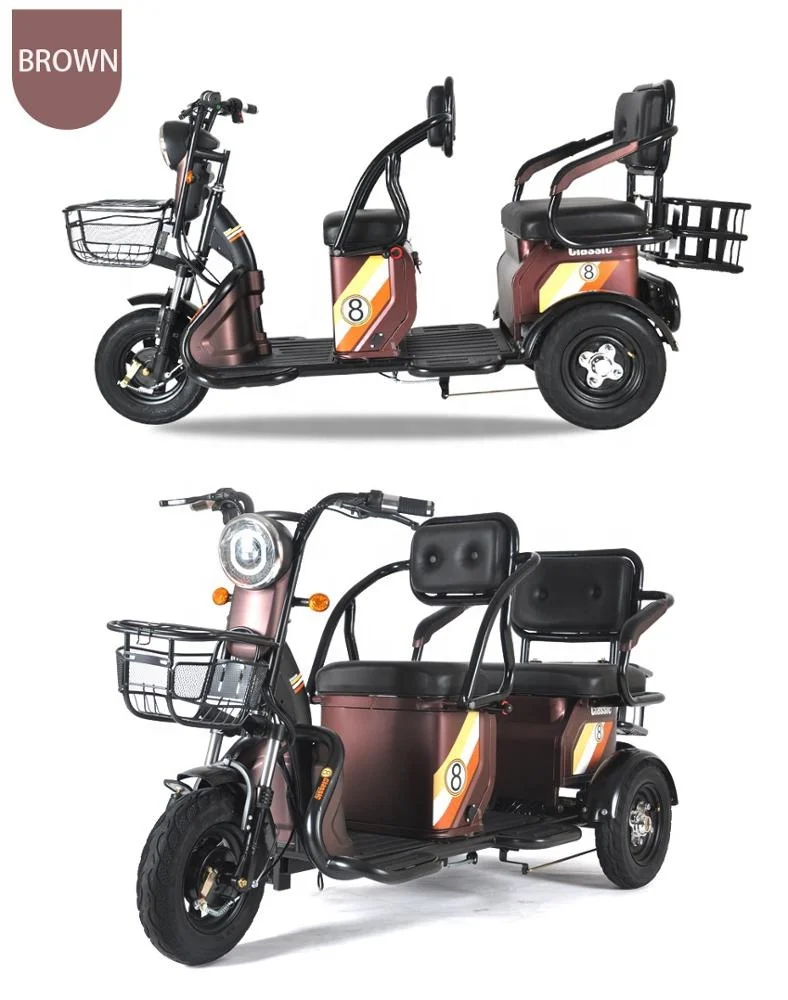 500w Electric Elderly Tandem Tricycle For Adults Adults Leisure