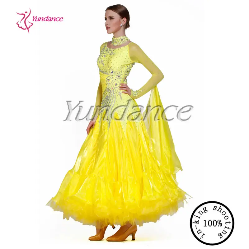 B 1397 High Quality Custom Made Ballroom Dance Dress Yellow Buy Custom Made Ballroom Dance Dress Custom Made Ballroom Dance Dress Yellow High