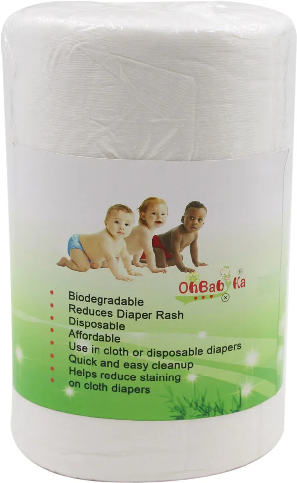 Ohbabyka Organic Bamboo Liners,Cloth Diaper Liners,Flushable Diaper