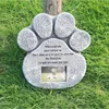 Pet Memorial Stone - Features a Photo Frame and Sympathy Poem - Indoor Outdoor Dog or Cat for Garden Backyard Marker Grave Tombs