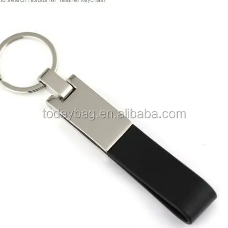 Black Leather Strap Keyring Keychain Key Chain Ring