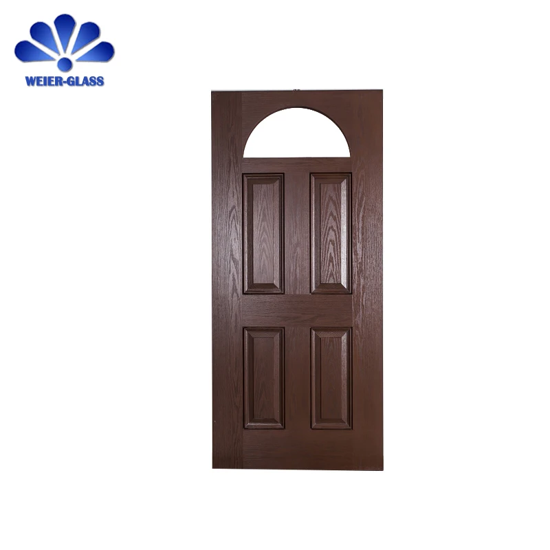 Factory Price Fiberglass Front Double Entry Doors Metal With Glass