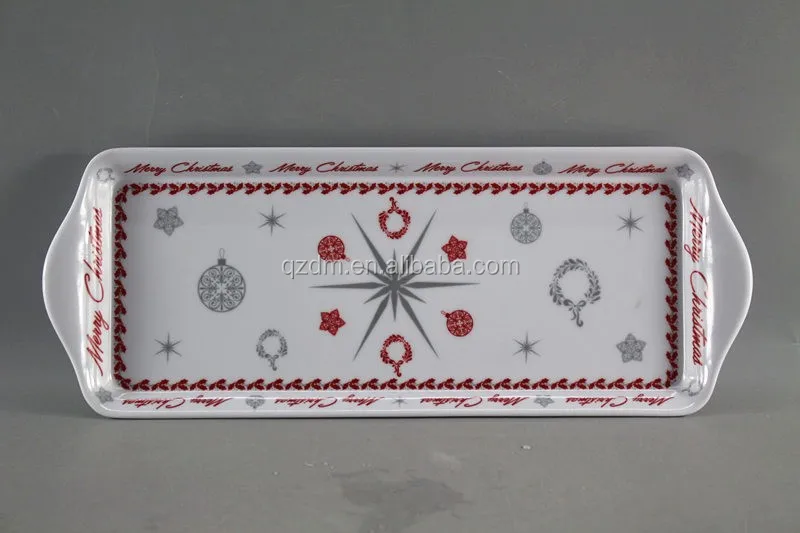 15.5 Inch Melamine Rectangle Tray With 2 Handle For Sale