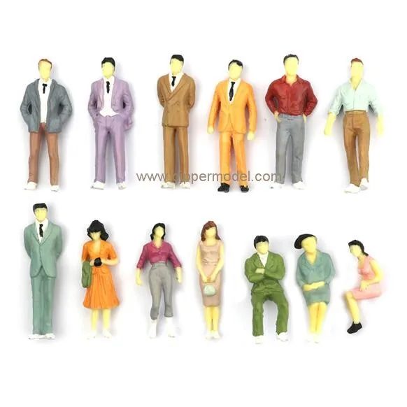 1:25 Scale Color Painted Plastic Model Figures For Architectural Model ...