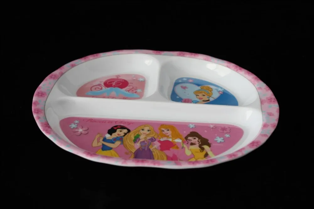 kid's melamine snow White tray plate