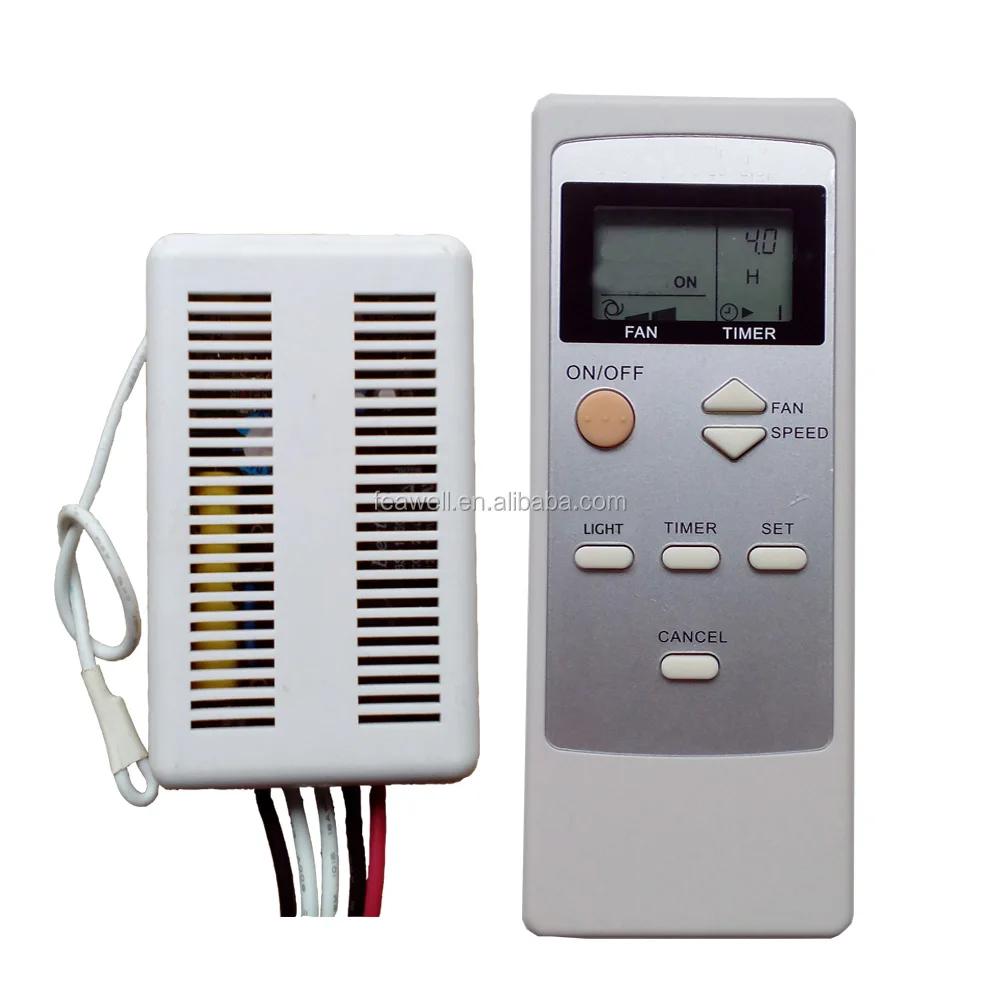 Lcd Ceiling Fan Speed Light On Off Remote Control Set With Timer