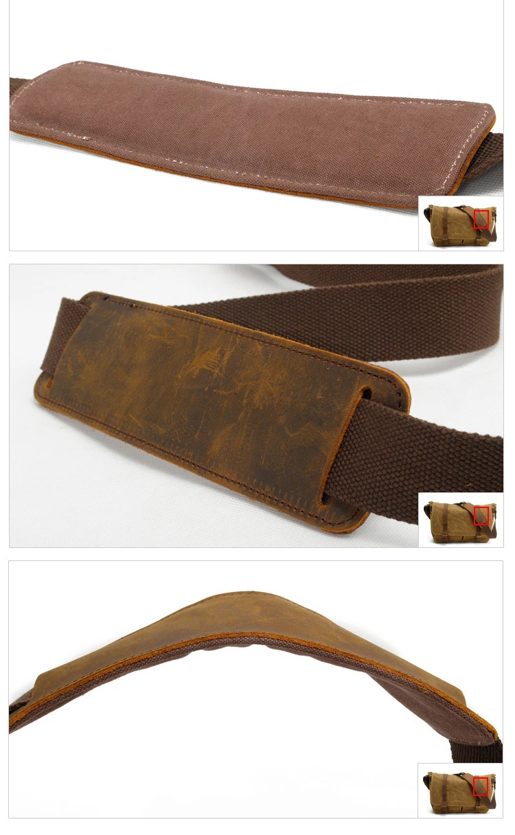 Waxed canvas leather clear water proof latest vintage digital design outdoor messenger camera bag