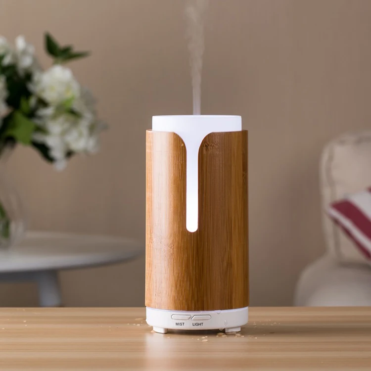 Top supplier free sample 10w wood covered design led light portable aroma air humidifier