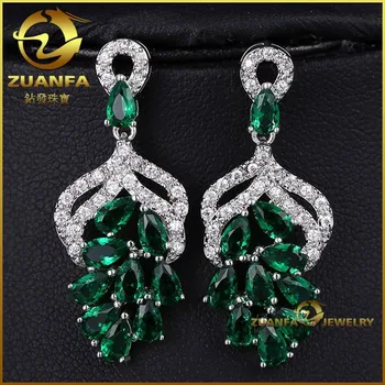 Micro Pave Emerald Cubic Zirconia Cz Ebay Silver Luxury Earrings Micro Pave Emerald Cubic Zirconia Cz Ebay Silver Luxury Earrings