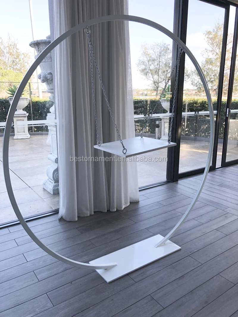 Wedding Stage Backdrop Decoration Circle Round White Metal Wedding
