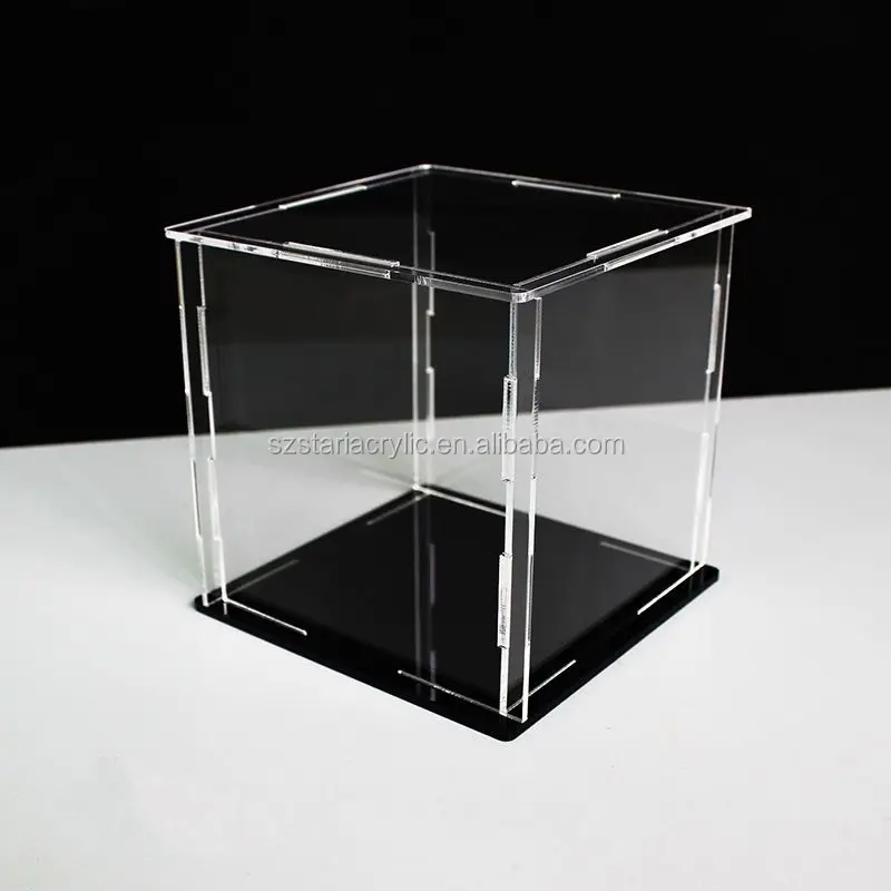 Clear Acrylic Display Box Detachable Lucite Figure Display Case Cube