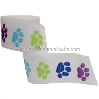 Puppy Party Paw Print Crepe Paper Streamer For Birthday Party