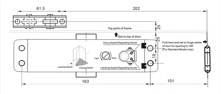 Heavy Duty Access Control System 950mm Automatic Door Closer
