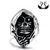 Latest 316L stainless steel silver plated fashion Men's punk style hooded Skull Casting ring