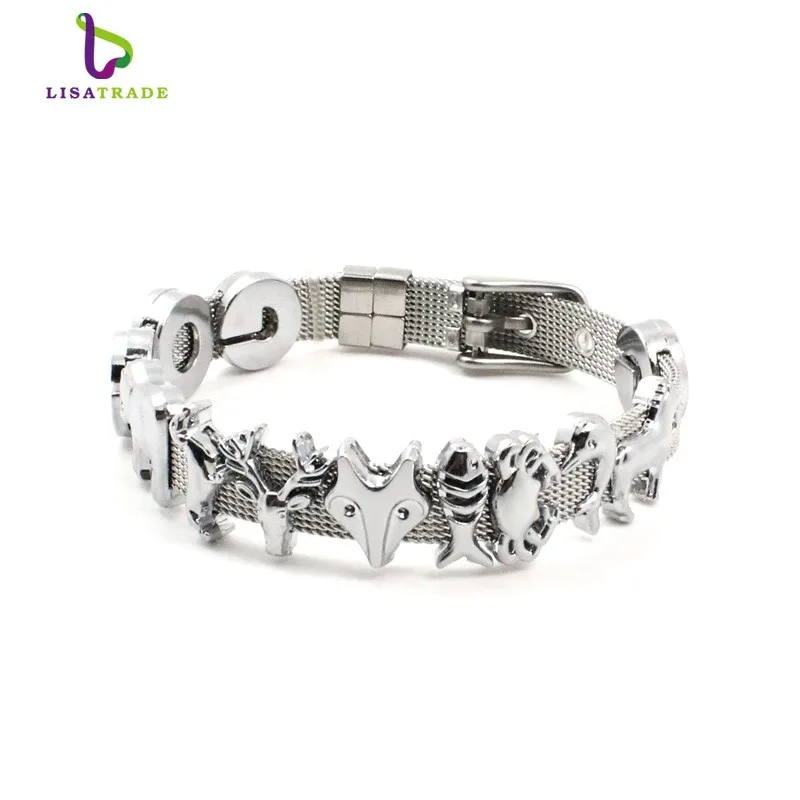 Wholesale Gold Plain Letter Slide Charms For 8mm Leather Bracelets And