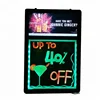 Erasable led fluorescent message board with markers