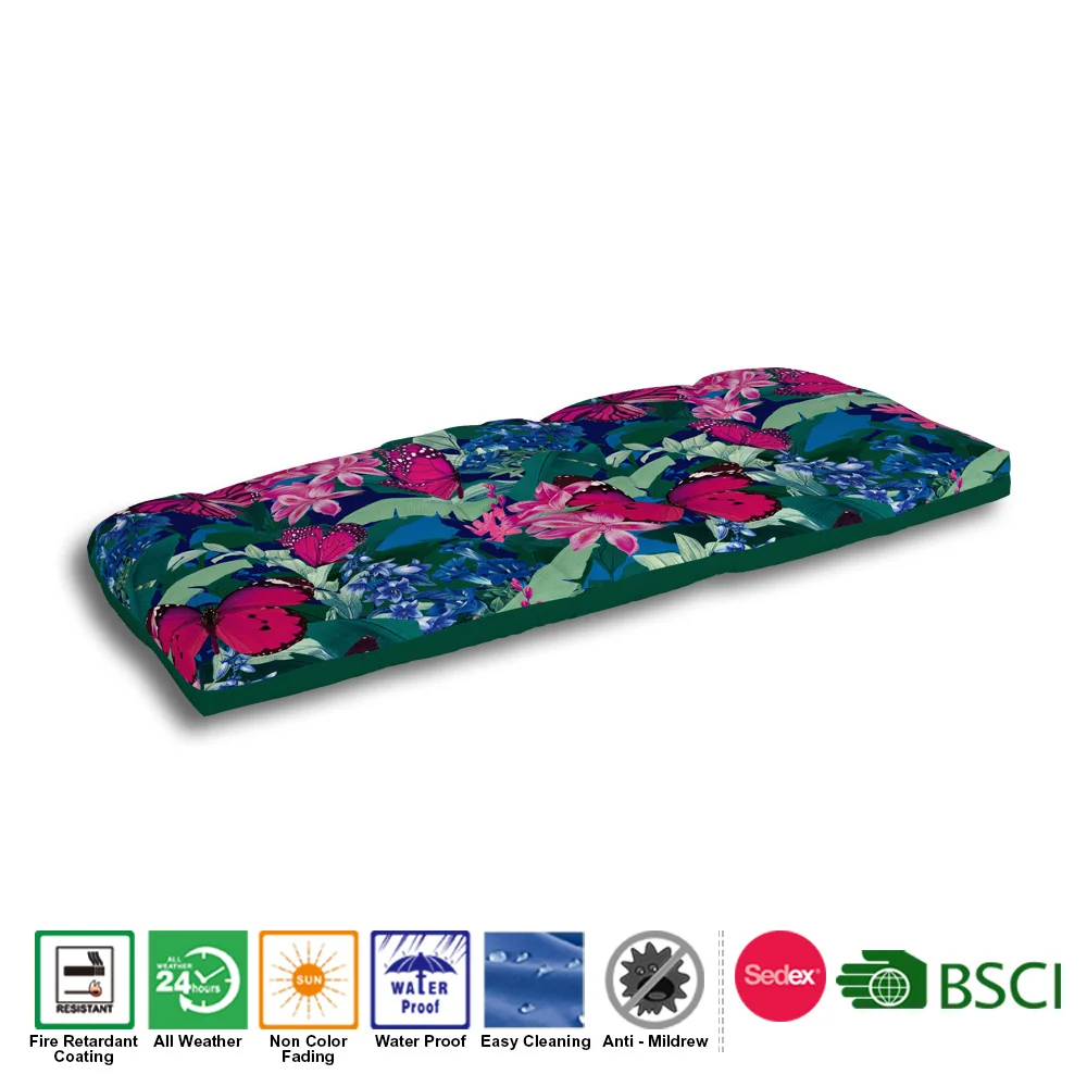 Low Moq Waterproof Quick Dry Foam Butterfly Print Patio Bench