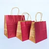 Hot selling factory wholesale flat bottom recycled pantone color kraft paper with handle for food bread packing