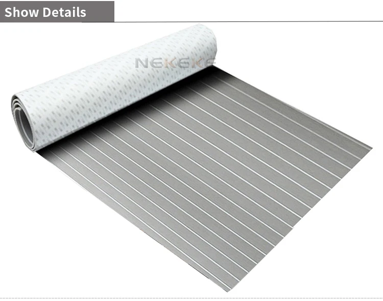 EVA Foam deck pad Faux Synthetic Teak Sheet Boat Yacht Decking Grey With White Lines
