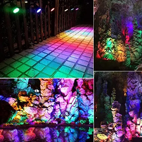 Hot Selling Decoration Solar Garden Light Outdoor Lighting 7 LED Colorful Spot Light For Path Tree
