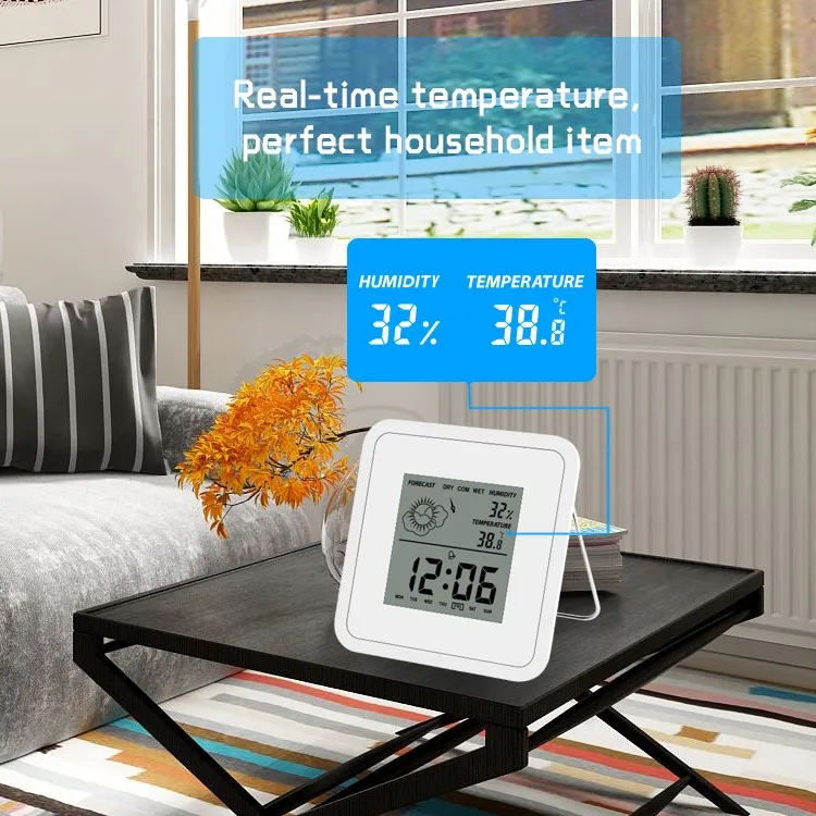 Multi Alarm Clock Rohs Ce Clock With Temperature And Humidity For