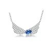 Fashion Wholesale European Angel wings CZ Diamond Setting Jewelry 925 Sterling silver Necklace
