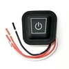 Square temperature control push button switch for heated clothing
