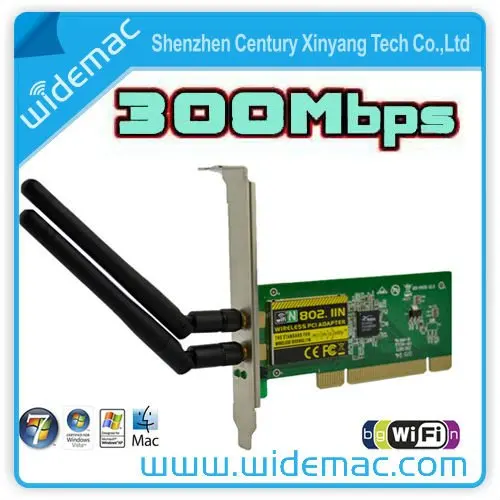 pci 300 Mbps 300 m 802.11b / g / n kartu nirkabel wifi adaptor untuk desktop pc laptop 