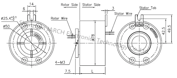 100mm Conductors 380VAC 250Rpm Crane Through Bore Slip Rings