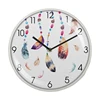 With White Round Feather Pattern Digital Clock
