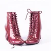 New style artificial PU solid zipper classy women martin ankle boots heels boots