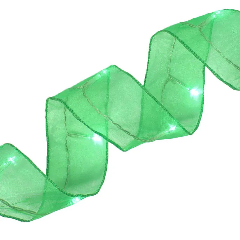 Battery Operated Led 9ft Organza Ribbon Lights Color Lavender