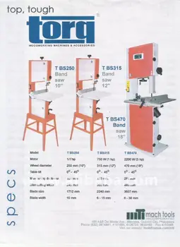 Torq Band Saw Bs 250 315 470 Buy Band Saw Product On Alibaba Com