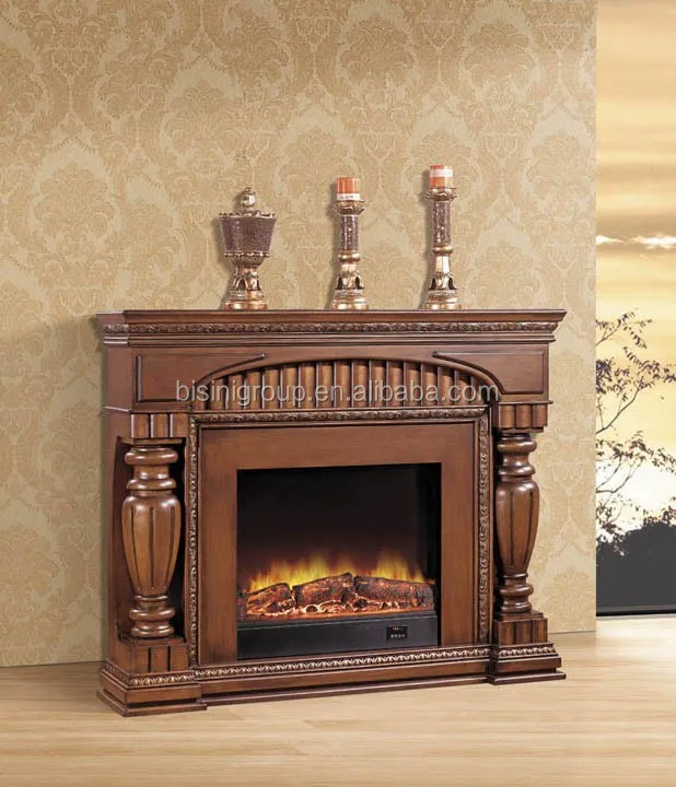 Vintage Decor Flame Log Insert 3 Sided Electric Fireplace For Home