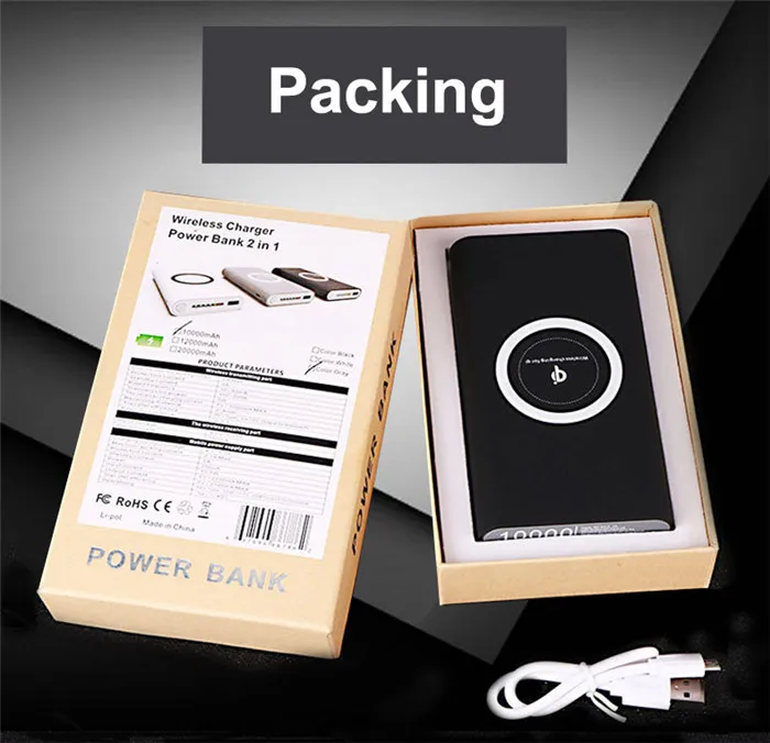 2020 New Mini 10000mah 2 USB Ports 2in1 Power Bank Trending Products Portable Qi Wireless Powerbank for Iphone use,for Type c - ANKUX.COM