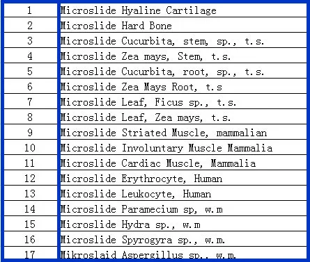 17 Pieces mixed prepared slides microscope
